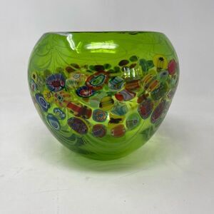 Art Glass Millefiori Vase Bowl